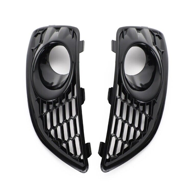 Gloss Black Front Fog Light Surrounds For Ford Fiesta MK7.5 2013-2017 2pcs