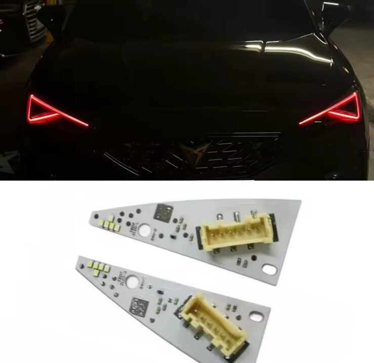 Red LED Daytime Running Lights Module For Seat Leon Cupra 2020-2024 Headlights