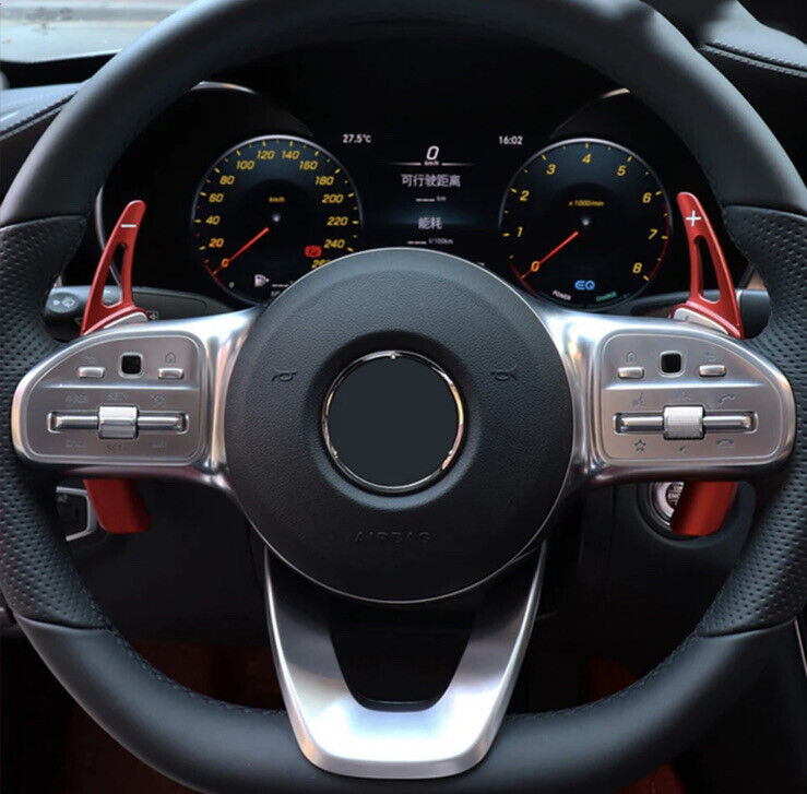 Mercedes Benz A B C E CLA GLA Class Steering Wheel Paddle Shift Extensions Red