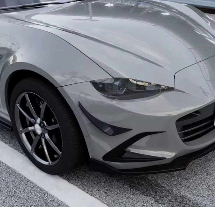 Mazda MX5 Miata ND 2016+ Gloss Black Front Bumper Side Canards Fog Grille Trims