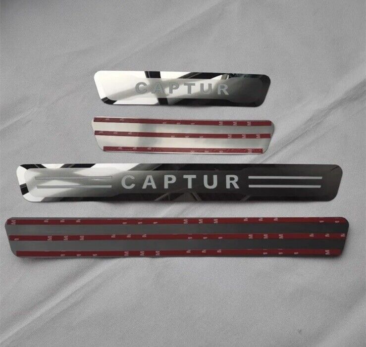 Renault Captur Stainless Steel Door Sill Protector Strips Scuff Plates 4pcs