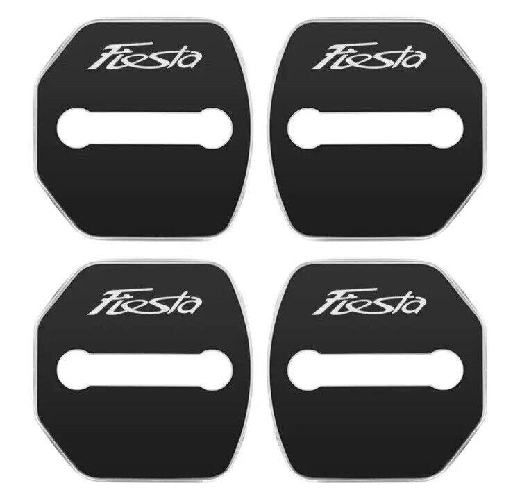 Ford Fiesta MK7 MK7.5 Gloss Black Door Lock Protector Covers 4pcs