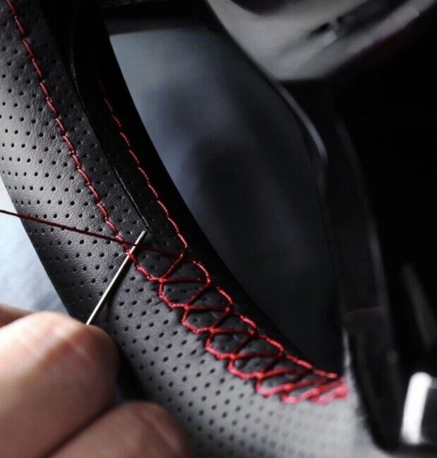 Leather Steering Wheel Cover Self Stitch For Land Rover Discovery Sport 2015-18