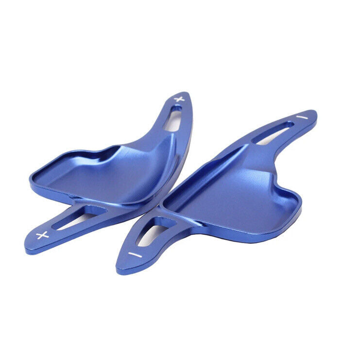 BMW 1 2 3 4 5 6 X Series Steering Wheel Paddle Shift Extensions Blue Aluminium