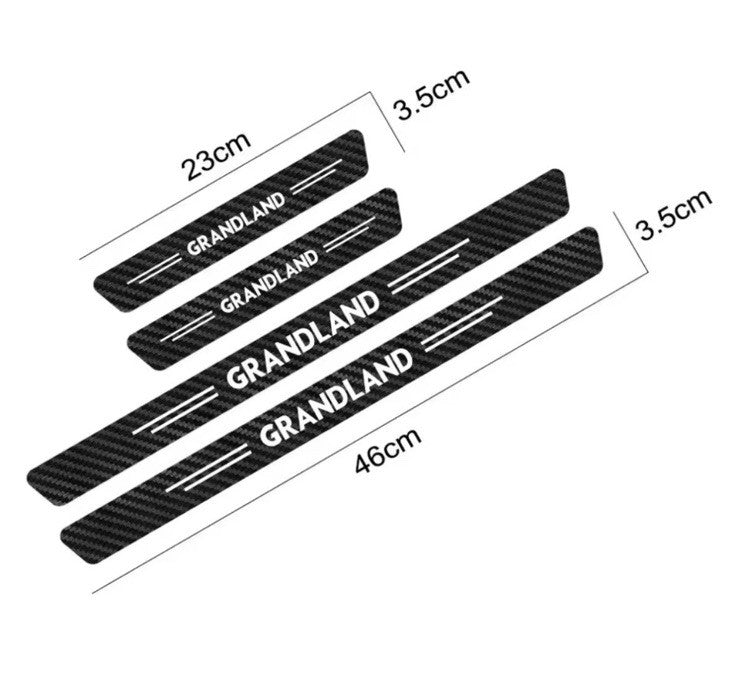 4pcs Vauxhall Grandland Carbon Fibre Effect Car Door Sill Protective Strips