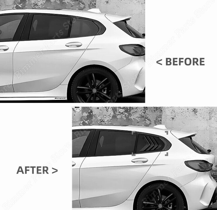 BMW 1 Series F40 2019-2024 Carbon Fibre Rear Side Window Louver Vent Covers 2pcs