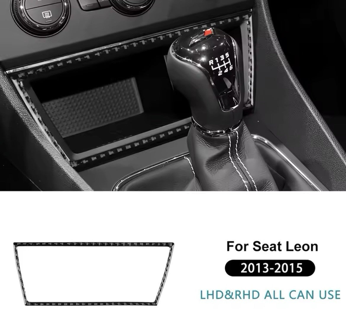 Seat Leon 2013-2015 Carbon Fibre Central Dash Storage USB Port Frame Trim Cover
