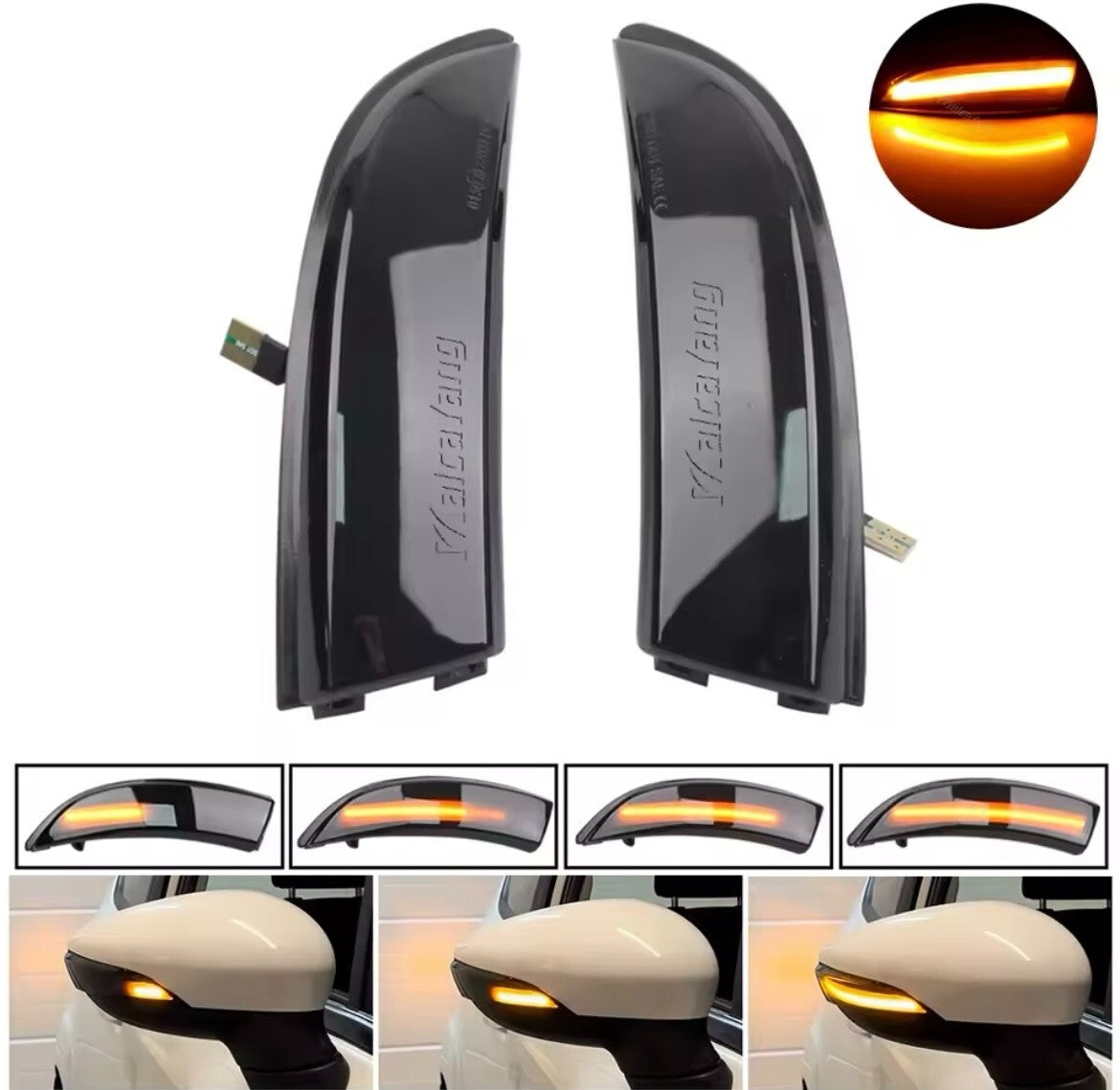 Ford Fiesta MK7 MK7.5 2008-2017 Dynamic LED Sequential Mirror Indicators Smoke