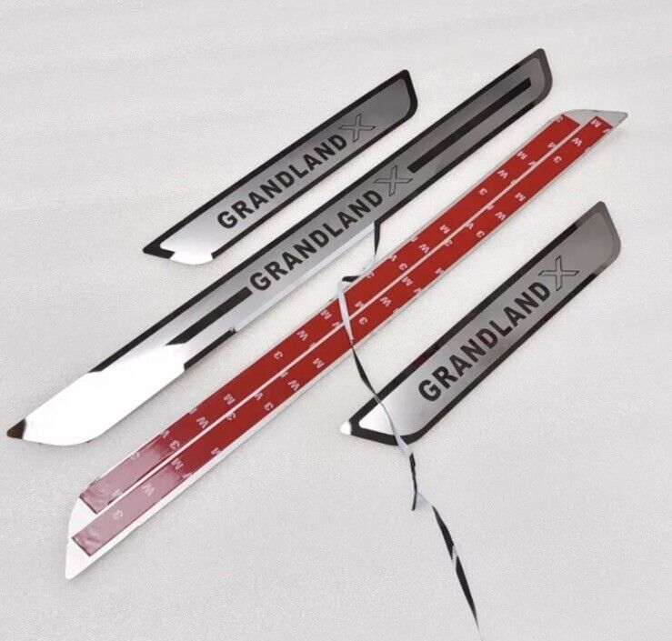 Vauxhall Grandland X Stainless Steel Door Sill Protector Strips Scuff Plates 4pc