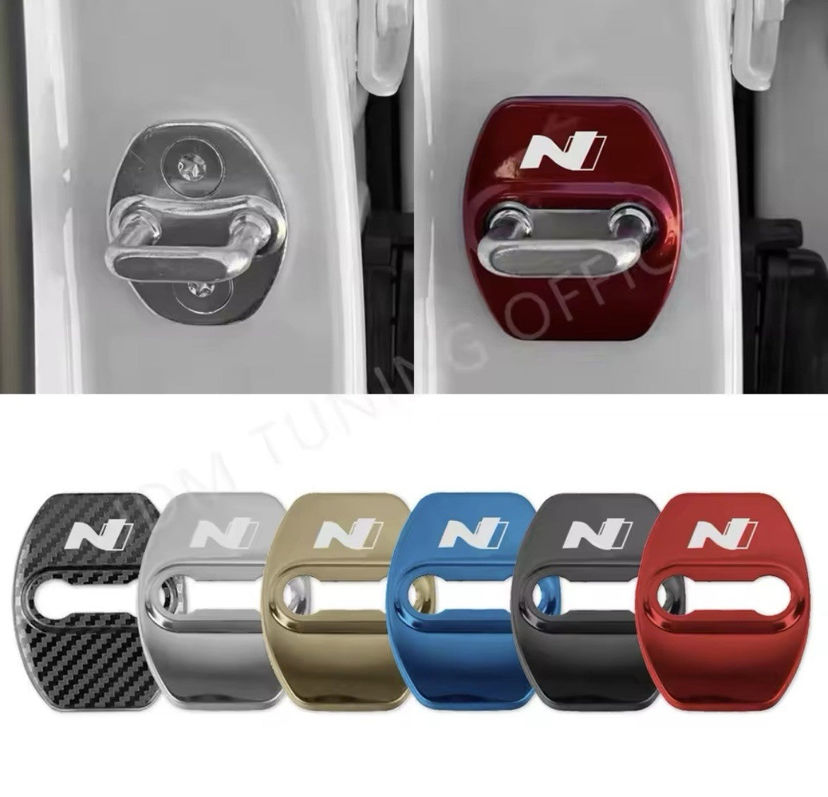Carbon Fibre Effect Door Lock Covers For Hyundai i20 i30 N Kona Tucson 4pcs