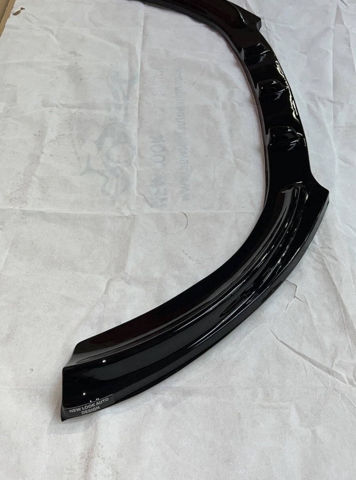 GLOSS BLACK FRONT SPLITTER LIP FOR FORD FIESTA MK7 2009-2012 BUMPER ADD ON KIT