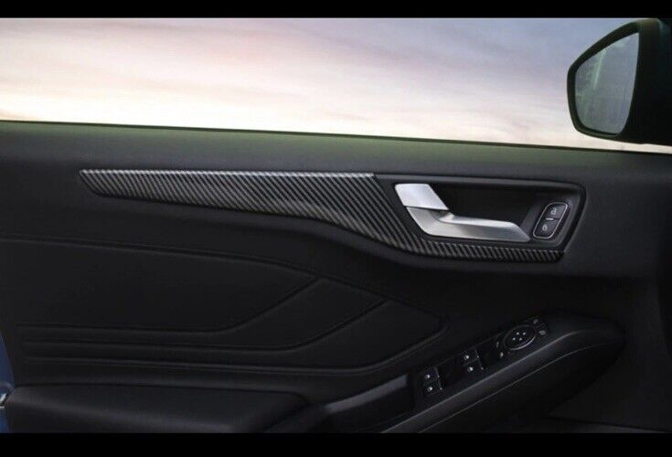 Ford Focus MK4 2019-22 Carbon Fibre Effect Interior Door Card Trim Overlay 4pcs