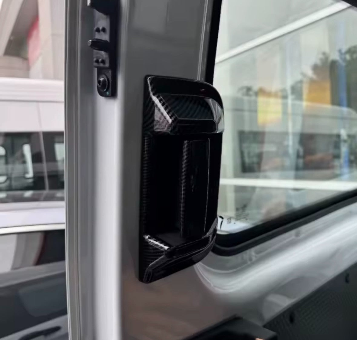 Ford Transit 2023 2024 Carbon Fibre Interior Door Handle & Door Card Trim Set