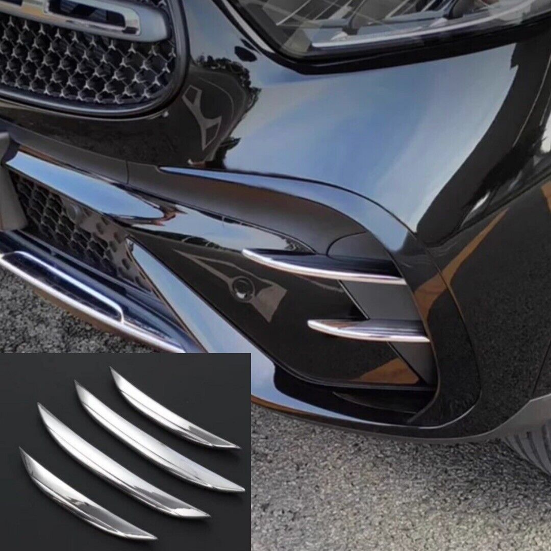 Mercedes GLC Class X254 2023+ Silver Chrome Front Bumper Side Fin Covers 4pcs