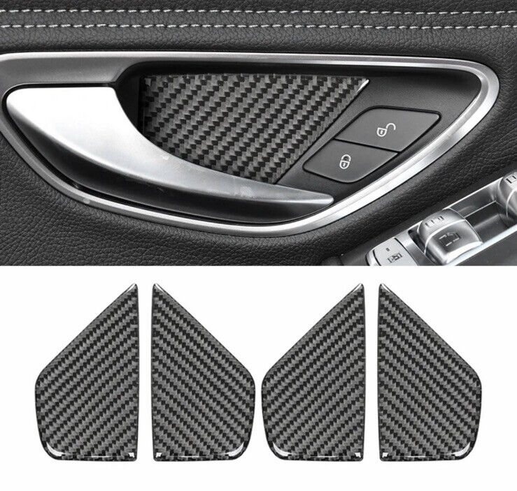 Carbon Fibre Interior Door Handle Inserts For Mercedes C Class W205 2015-2018