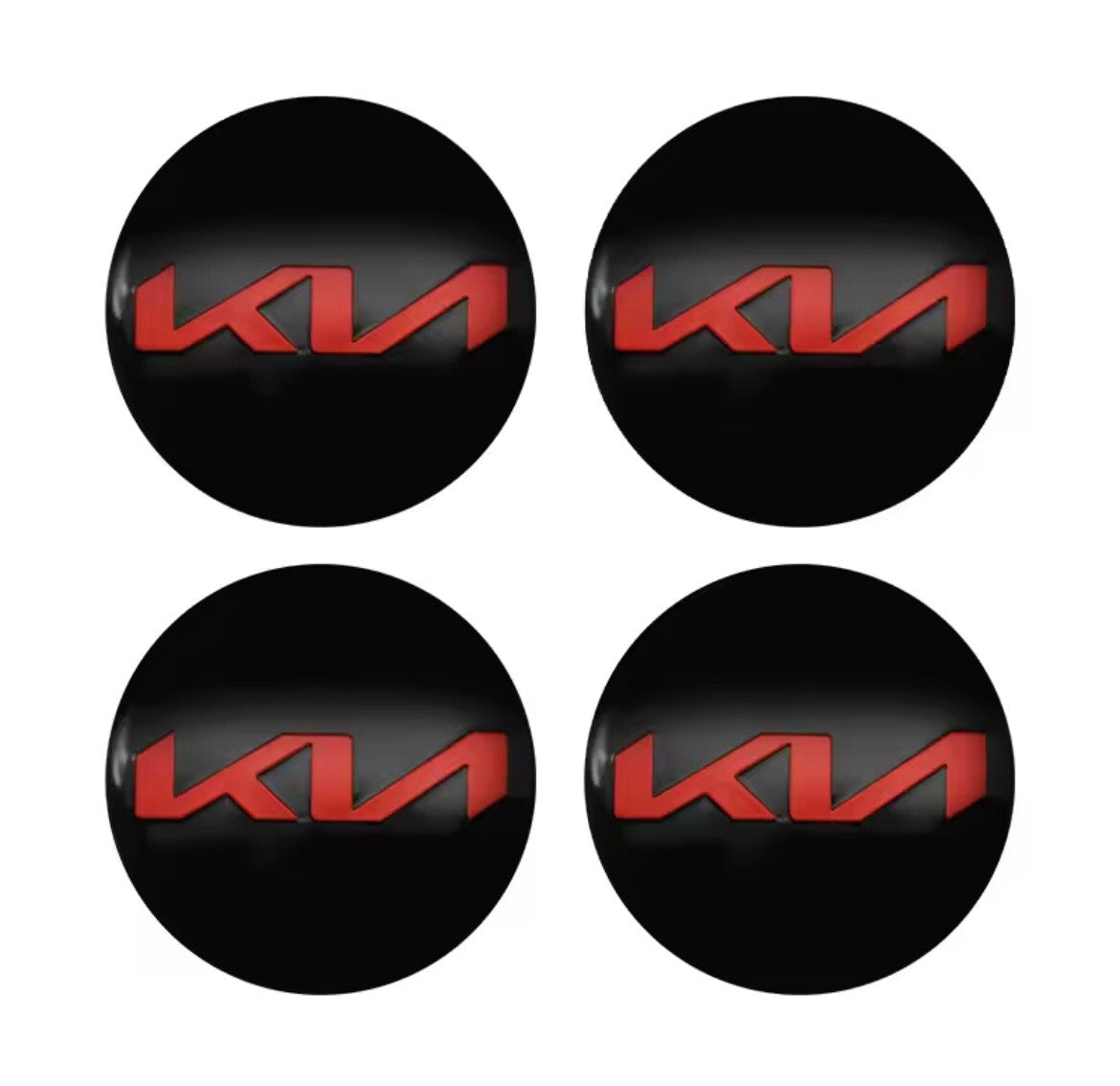 Kia 56mm Wheel Centre Cap Overlays Black Red For Kia Rio Sportage Ceed Soul