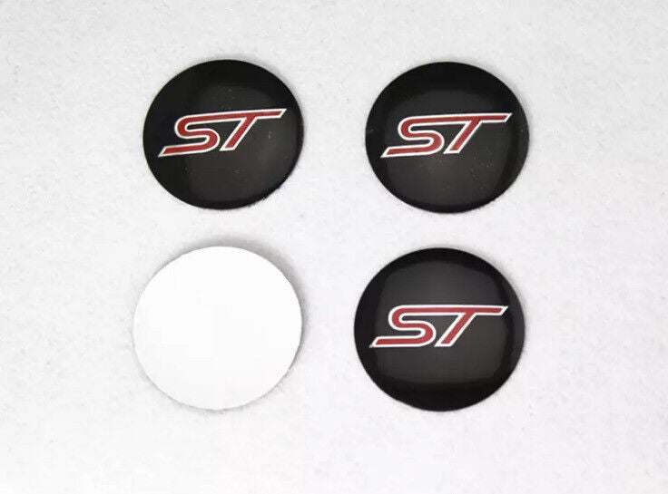 Ford Fiesta Focus ST 56mm Wheel Centre Cap Overlay Cover 4pcs Black & Red