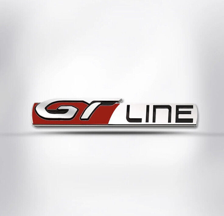 Peugeot 208 308 508 3008 5008 GT Line Badge Metal Chrome Red & Black