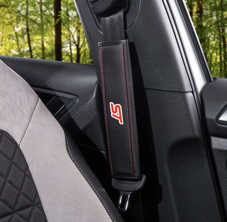 Ford ST Seatbelt Cover Pad For Ford Fiesta Focus Mondeo Puma ST Black & Red