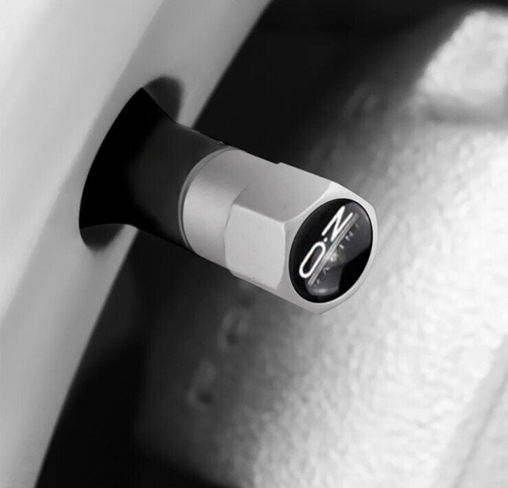 4pcs Silver Metal OZ Racing Tyre Stem Valve Dust Caps Universal Fit