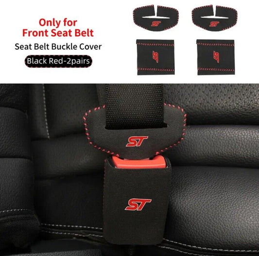 Ford ST Seatbelt Buckle & Clasp Cover For Ford Fiesta Focus Puma ST Black & Red