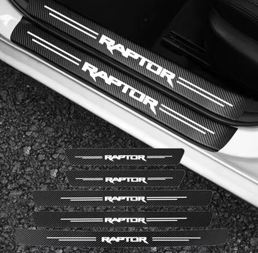 Ford Ranger Raptor Carbon Fibre Effect Adhesive Door Sill Overlay Strips 5pcs