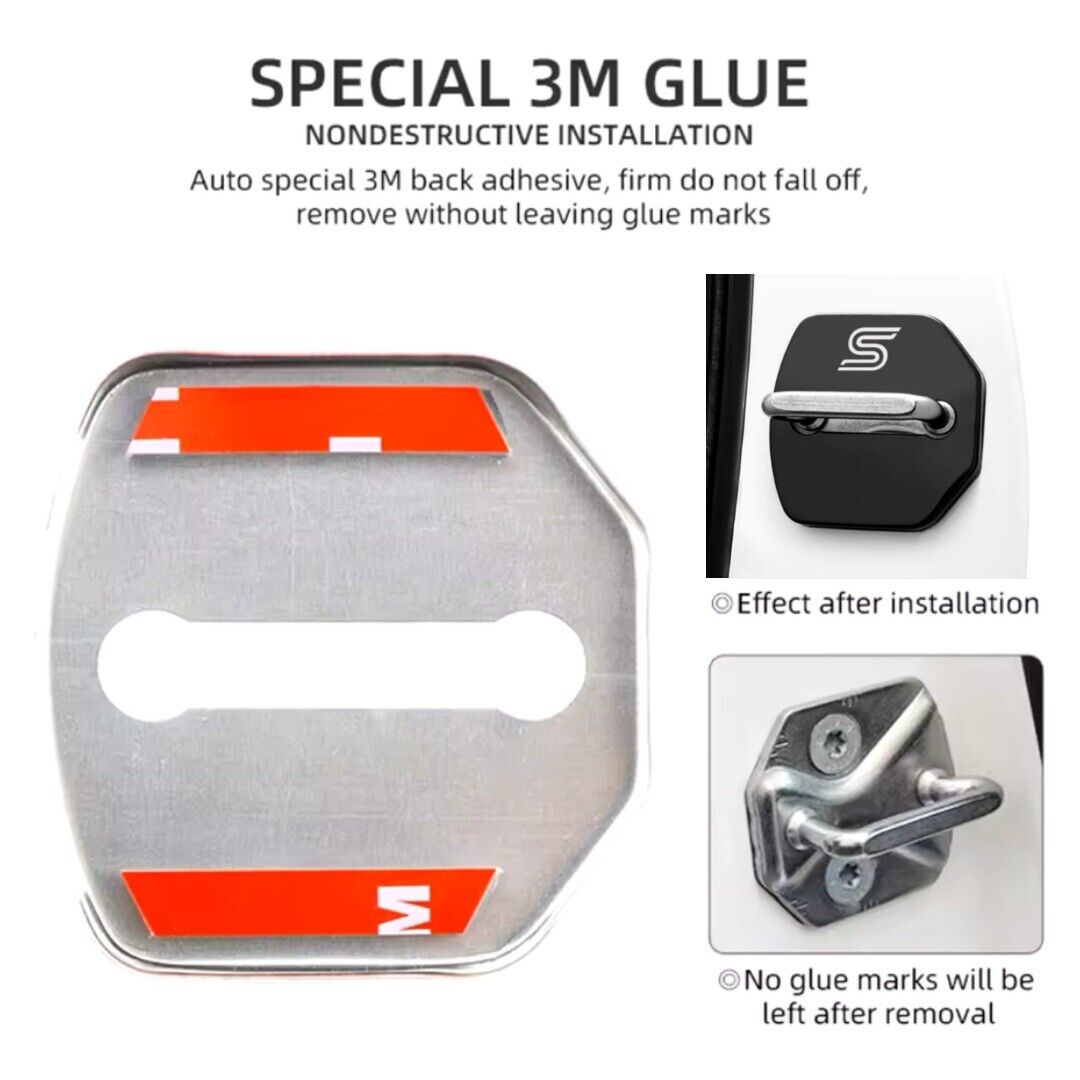 Ford Zetec S Gunmetal Black Door Lock Covers For Ford Fiesta Focus Zetec S 4pcs