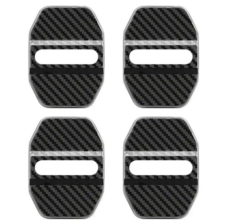 BMW Carbon Fibre Effect Door Lock Protector Covers 4pcs For BMW Vehicles