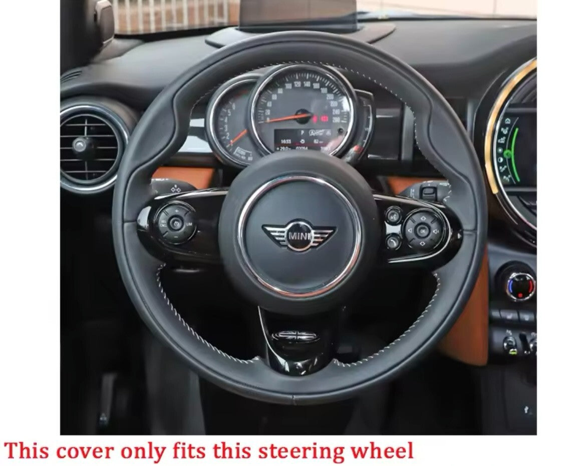 Mini JCW F56 Clubman JCW Suede Steering Wheel Cover Self Stitch Black Thread