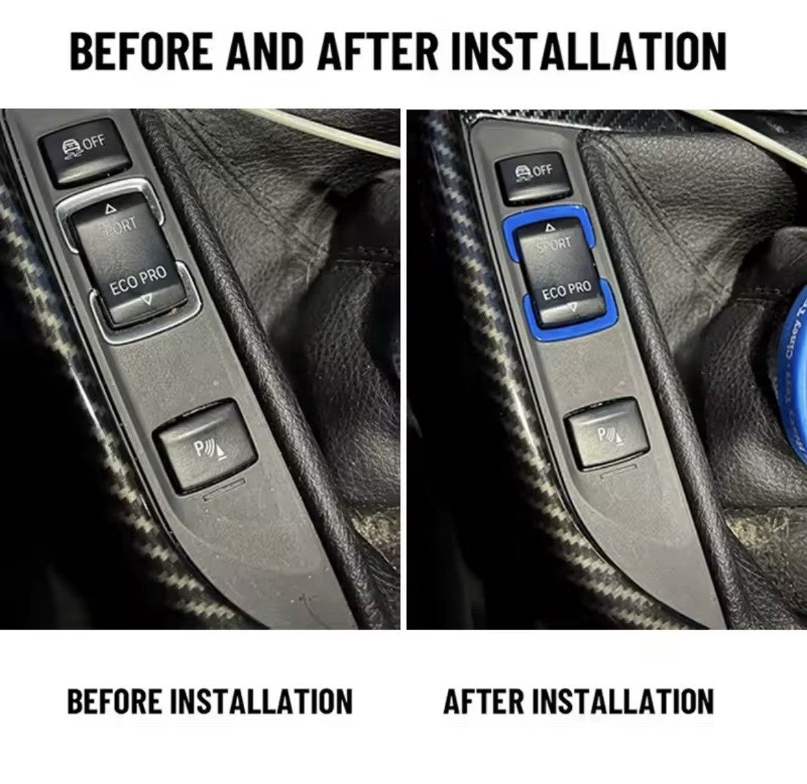 BMW 1 2 3 4 Series Blue Sport Eco Drive Mode Button Trim Surround Replacement