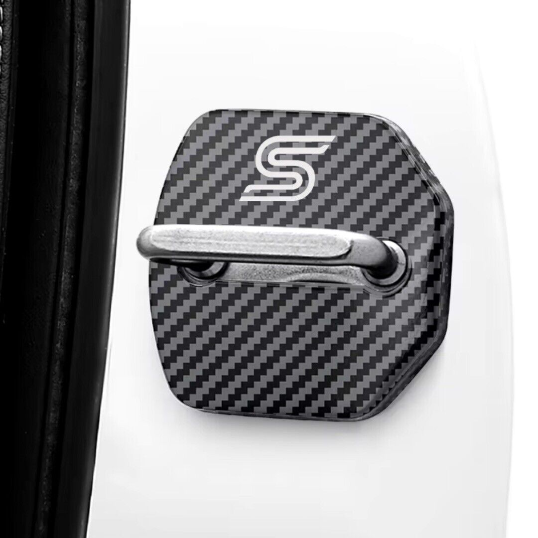Ford Zetec S Carbon Fibre Door Lock Covers For Ford Fiesta Focus Zetec S 4pcs