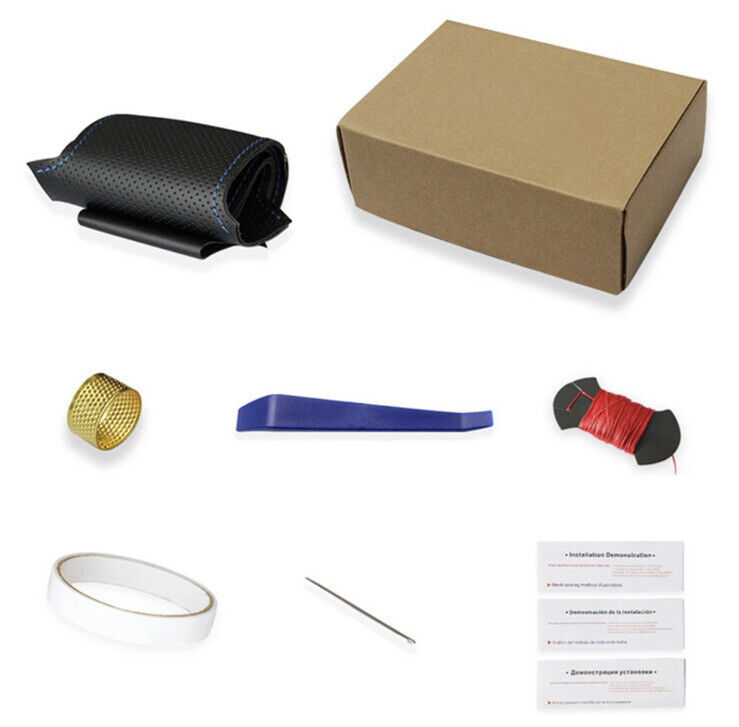 Seat Ibiza FR Black Suede Steering Wheel Cover Self Stitch With Red Thread