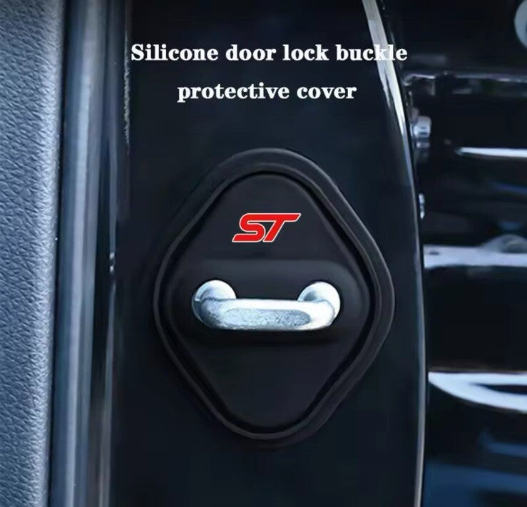 Black Silicone ST Door Lock Protector Covers For Ford Fiesta ST Focus ST 2pcs
