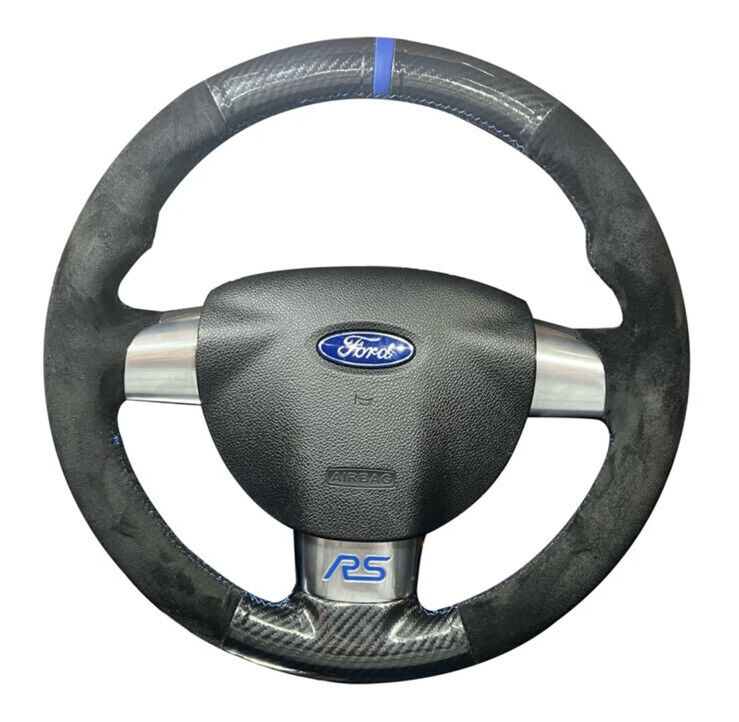 Ford Focus RS ST Suede & Carbon Fibre Steering Wheel Cover Focus Mk2 2005-2011