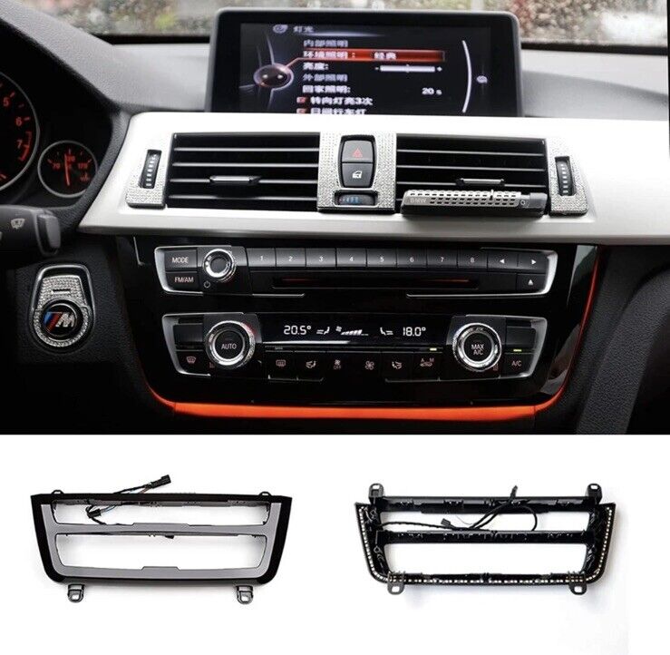 BMW 3 4 Series Gloss Black Air Con Panel Central Dash Trim With Ambient Light