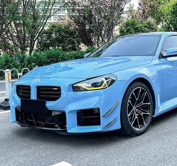 BMW M2 G87 2023-2024+ Gloss Black Front Bumper Side Canards Blades Fins 4pcs