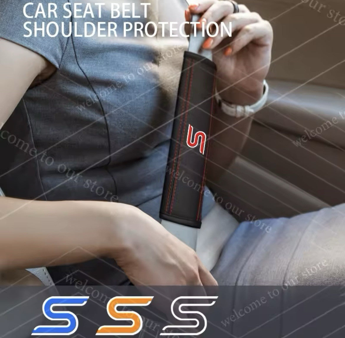 Ford Zetec S Seatbelt Cover Pad For Ford Fiesta Focus Zetec S Black Orange 2pcs