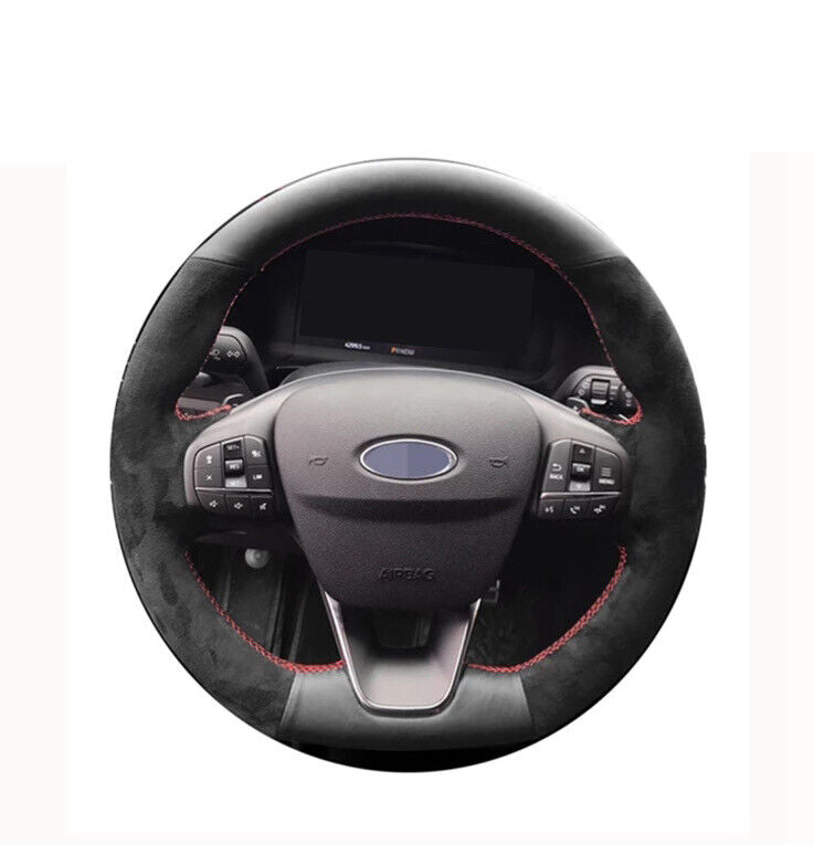 Ford Fiesta Focus ST ST Line Suede & Leather Steering Wheel Cover Self Stitch