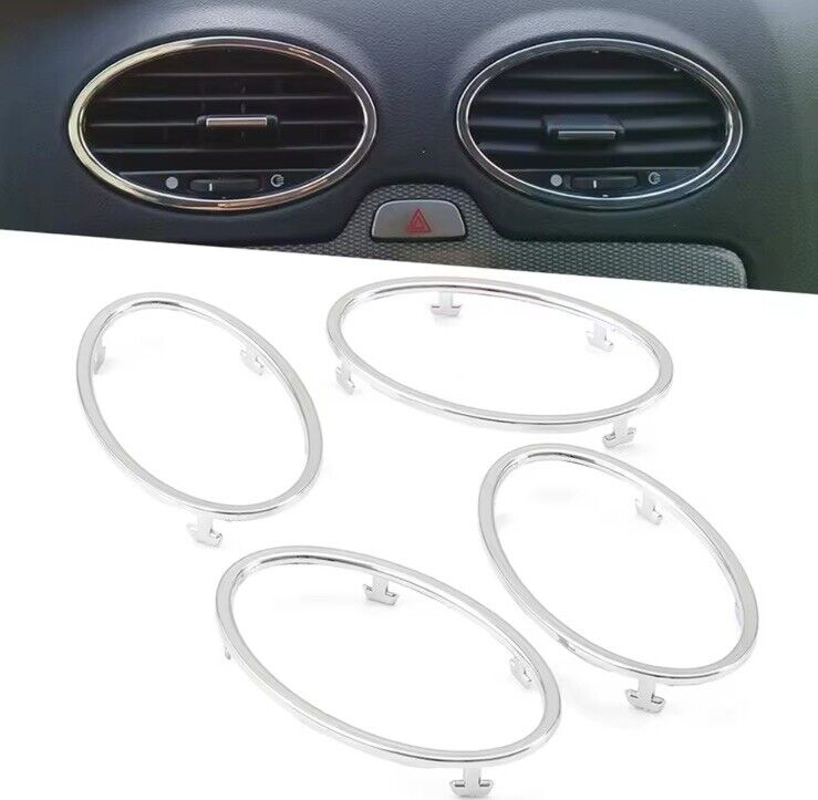 Ford Focus MK2 Silver Chrome Air Con Outlet Vent Surround Trim Set 4pcs