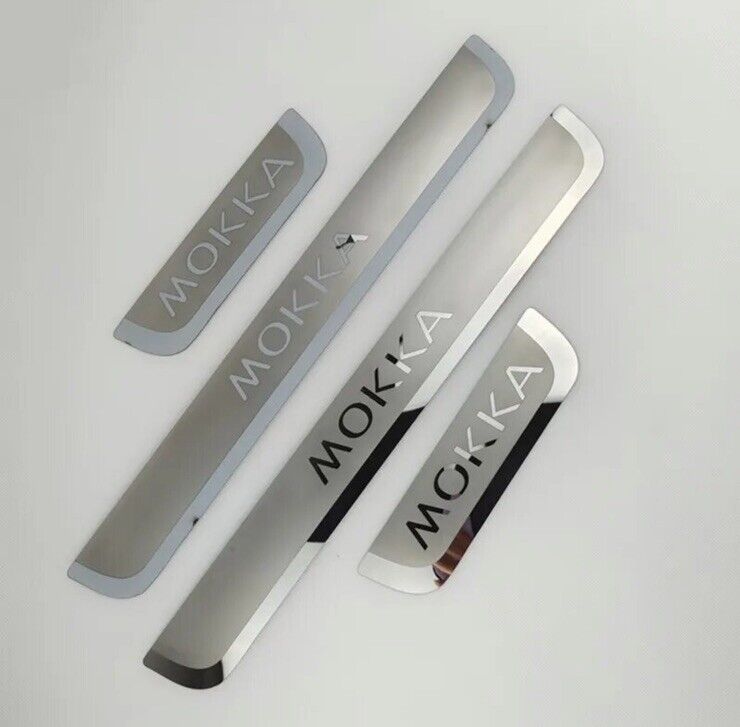 Vuaxhall Mokka Stainless Steel Door Sill Protector Strips Scuff Plates 4pcs