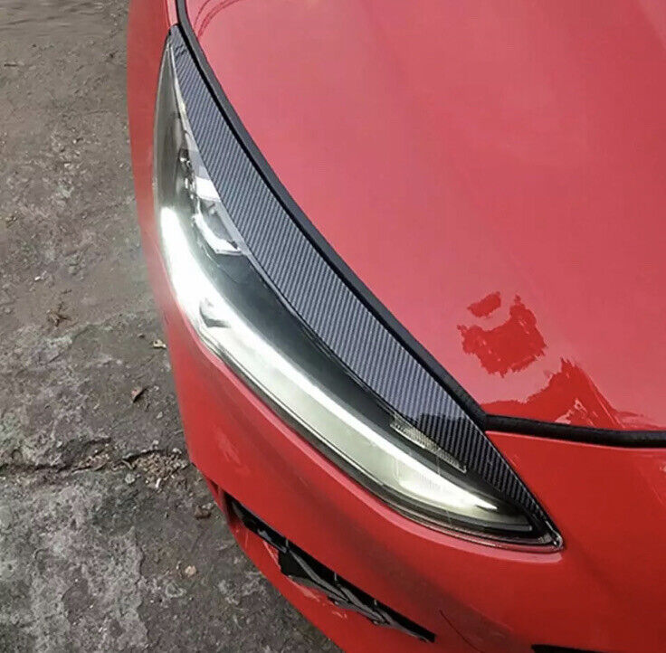 2x Carbon Fibre Effect Headlight Eyelid Brows For Ford Focus MK4 2019-2021