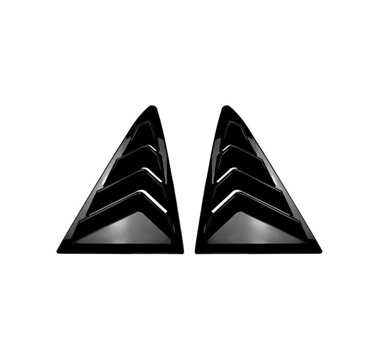 Ford Fiesta MK8 2018-2024 Gloss Black Rear Side Window Louvers Vents Covers 2pcs