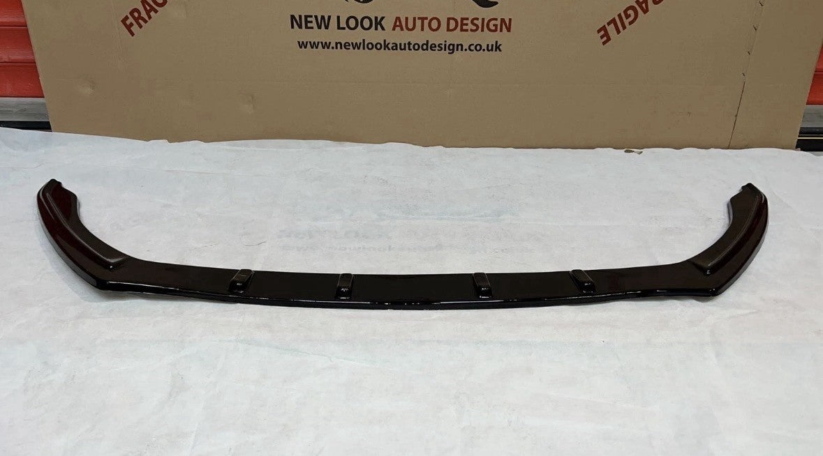 GLOSS BLACK FRONT SPLITTER LIP FOR SEAT LEON 2013-2021 FRONT BUMPER ADD ON KIT