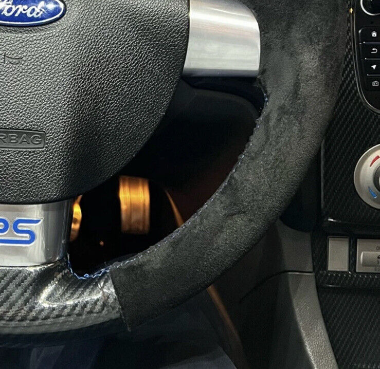 Ford Focus RS ST Suede & Carbon Fibre Steering Wheel Cover Focus Mk2 2005-2011