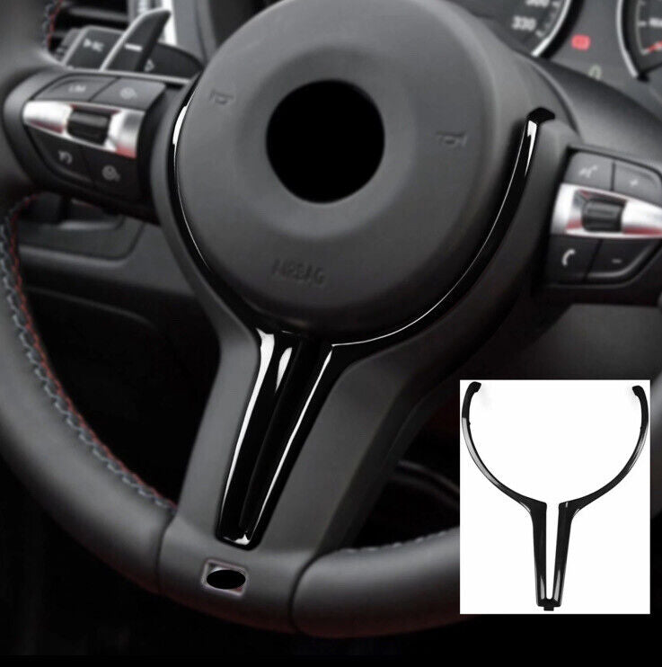 BMW M2 M3 M4 M5 M6 X5M X6M Gloss Black Steering Wheel Trim Cover Middle Section