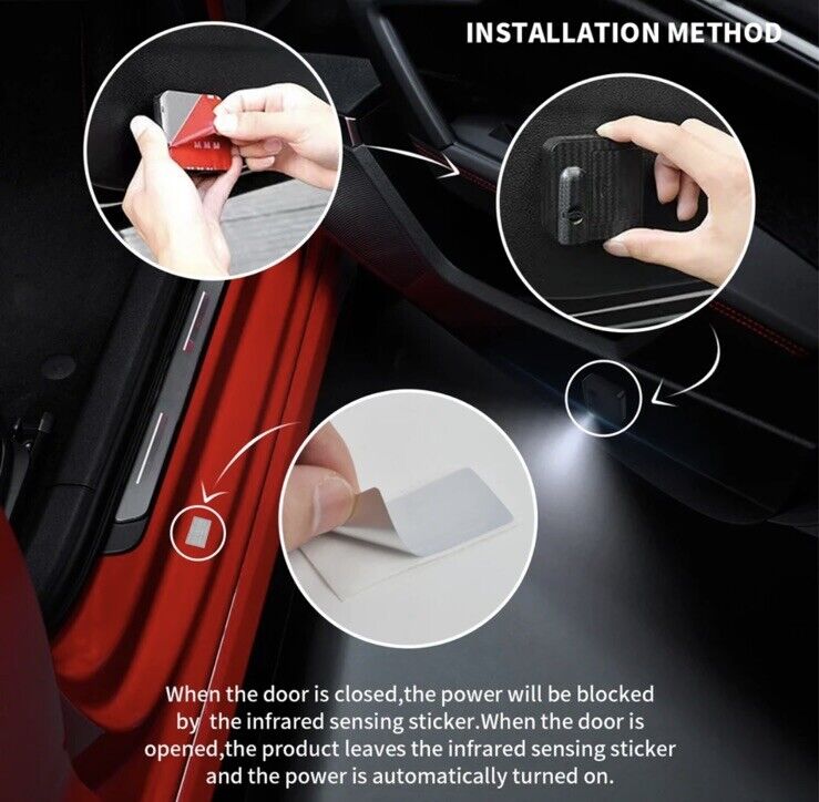 2pcs Wireless Vauxhall GTC LED Laser Projector Welcome Lights Door Floor Light