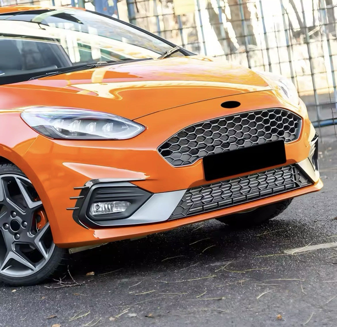Ford Fiesta MK8 ST Line Gloss Black Front Bumper Canards Aero Kit Accents 2pcs