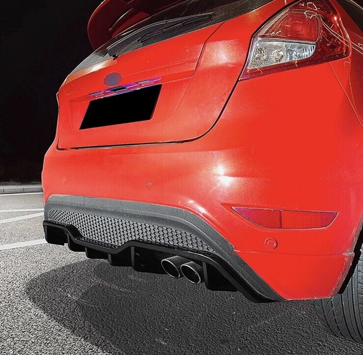 Ford Fiesta ST MK7 2013-2017 Rear Bumper Diffuser Gloss Black Blade Style Fins