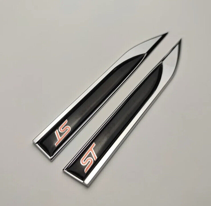 Ford ST Side Fender Wing Badges For Ford Fiesta Focus Puma ST 2pcs
