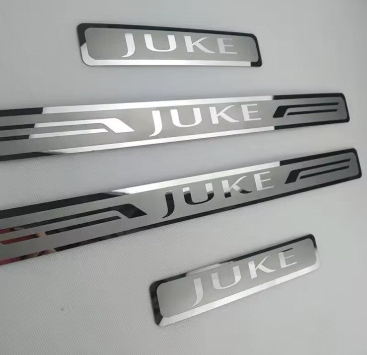 Nissan Juke Stainless Steel Door Sill Scuff Protector Plates Silver 4pcs